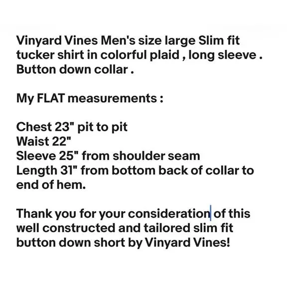 Vinyard Vines Slim Fit Tucker Shirt Men L Plaid Long sleeve - Picture 4 of 12